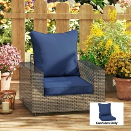 Outsunny Seat and Back Padded Cushion Set, CUSHION ONLY - Dark Blue - thumbnail 8