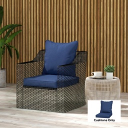 Outsunny Seat and Back Padded Cushion Set, CUSHION ONLY - Dark Blue - thumbnail 9