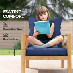 Outsunny Seat and Back Padded Cushion Set, CUSHION ONLY - Dark Blue - thumbnail 4