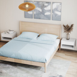 HOMCOM Set of Two Floating Bedside Tables - White - thumbnail 9