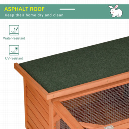 PawHut Guinea Pigs Hutches Small Animal House Off-ground Ferret Bunny Cage Backyard w/ Openable Main House & Run Roof 125.5 x 100 x 49cm - Aosom UK - thumbnail 4