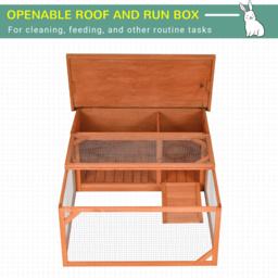 PawHut Guinea Pigs Hutches Small Animal House Off-ground Ferret Bunny Cage Backyard w/ Openable Main House & Run Roof 125.5 x 100 x 49cm - Aosom UK - thumbnail 5