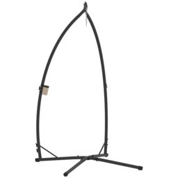 Outsunny Hammock Chair Stand Only, Hanging Chair Stand with X-Shape Base, Heavy Duty Steel Single Hammock Egg Swing Frame for Indoor Outdoor, Black - thumbnail 1
