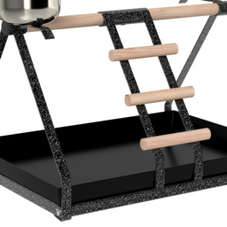 PawHut Bird Play Stand, Portable Training Playground, with Wood Perch, Ladder, Feeding Cups, for Parrots, Macaws, Conures - Aosom UK - thumbnail 8
