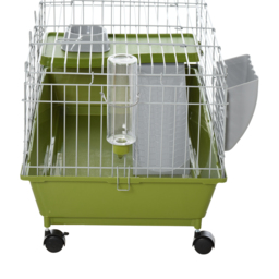"PawHut Small Animal Cage, 35"" Chinchilla Guinea Pig Hutch, Includes Platform, Ramp, Dish, Wheels, Water Bottle - Aosom UK" - thumbnail 8
