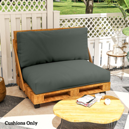 Outsunny 2 Seater Pallet Furniture Cushions Pallet Cushions, UPF20+ 220gsm Fabric, 20 cm Thick Outdoor Seat Pads, Charcoal Grey - thumbnail 8