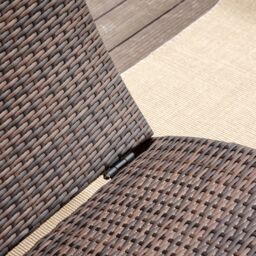 Outsunny Garden Patio Rattan Wicker Folding Sun Lounger Recliner Bed Chair with Cushion for Outdoor, Mixed Brown, White - thumbnail 8