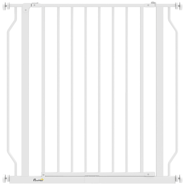 PawHut Extra Wide Dog Gate, with Door Pressure, for Doorways, Hallways, Staircases - White - image 1