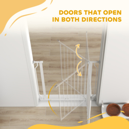 PawHut Extra Wide Dog Gate, with Door Pressure, for Doorways, Hallways, Staircases - White - thumbnail 8