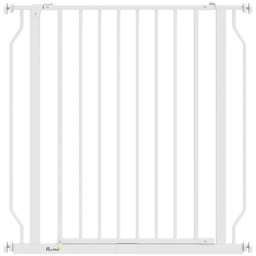 PawHut Extra Wide Dog Gate, with Door Pressure, for Doorways, Hallways, Staircases - White