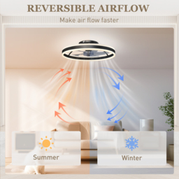 HOMCOM Ceiling Fan with Light and Remote, LED Mount Ceiling Fan with 3 Colour Temperatures, 6 Speed, 50 cm, Black - thumbnail 8