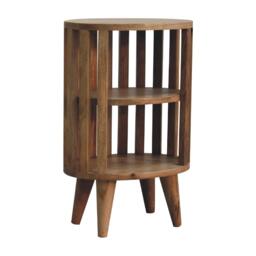 Ariella Solid Mango Wood Bedside Table with 2 Open Shelves, Desk with Hand‑Finished Minimalist Scandi‑Style Legs, 26L x 36W x 55H cm, Brown - Aosom UK - thumbnail 7