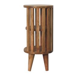 Ariella Solid Mango Wood Bedside Table with 2 Open Shelves, Desk with Hand‑Finished Minimalist Scandi‑Style Legs, 26L x 36W x 55H cm, Brown - Aosom UK - thumbnail 8