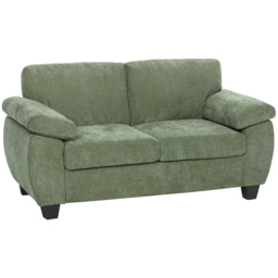 HOMCOM 2 Seater Sofa, 156cm Chenille Loveseat Sofa, Dark Green - thumbnail 1