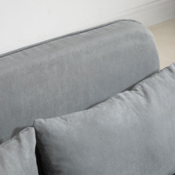 HOMCOM Two-Seater Click-Clack Sofa Bed - Light Grey - Aosom UK - thumbnail 9