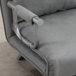 HOMCOM Two-Seater Click-Clack Sofa Bed - Light Grey - Aosom UK - thumbnail 8