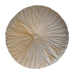 Elegant Velvet Upholstery Pouffe with Crisp White Finish, Handcrafted Pleated Design Footstool for Living Room, 46L x 46W x 33H cm, White - Aosom UK - thumbnail 6