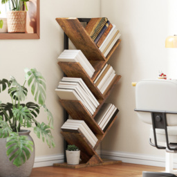 HOMCOM Six-Section Tree Bookcase - Wood-Effect - thumbnail 2