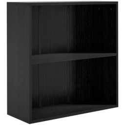 HOMCOM Low Bookcase with Adjustable Shelf, 2 Compartments, 2 Tier Bookshelf for Home Office, Living Room, Study, Black - Aosom UK - thumbnail 1