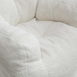 Soft Tufted Foam Kids Chair with Teddy Fabric, Bean Bag Chairs, Comfy Lazy Sofa for Living Room and Bedroom, 100x94x70 cm, White Teddy - Aosom UK - thumbnail 7