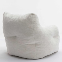 Soft Tufted Foam Kids Chair with Teddy Fabric, Bean Bag Chairs, Comfy Lazy Sofa for Living Room and Bedroom, 100x94x70 cm, White Teddy - Aosom UK - thumbnail 8
