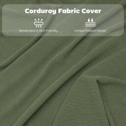 HOMCOM Set of Four Folding Corduroy Seat Chairs - Green - thumbnail 7