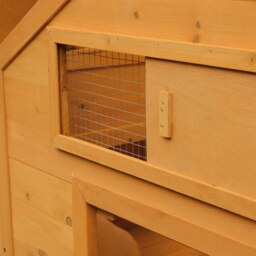 PawHut Wooden Chicken Coop with Nesting Boxes and Tray, for 2-4 Chicken, 150 x 100 x 96.5cm, Yellow - thumbnail 9
