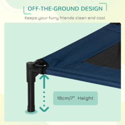 PawHut Elevated Pet Bed, Medium Size, Portable & Raised Cot for Dogs, Cats, Ideal for Camping, Blue - Aosom UK - thumbnail 4