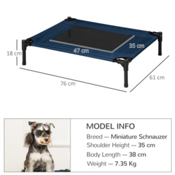 PawHut Elevated Pet Bed, Medium Size, Portable & Raised Cot for Dogs, Cats, Ideal for Camping, Blue - Aosom UK - thumbnail 3