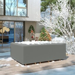 Outsunny Garden Furniture Cover, Oxford Patio Dining Set Protector, Waterproof, Anti-UV, 275L x 205W x 90H cm, Grey - Aosom UK - thumbnail 7
