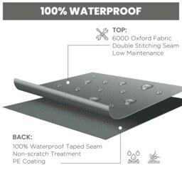 Outsunny Garden Furniture Cover, Oxford Patio Dining Set Protector, Waterproof, Anti-UV, 275L x 205W x 90H cm, Grey - Aosom UK - thumbnail 5