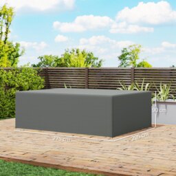 Outsunny Garden Furniture Cover, Oxford Patio Dining Set Protector, Waterproof, Anti-UV, 275L x 205W x 90H cm, Grey - Aosom UK - thumbnail 3
