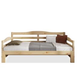Stylish Cabin Bed with Pull-Out Trundle and Storage, Natural Finish Bed Frame with MDF Slatted Base, 196L x 187W x 73H cm, Natural - Aosom UK - thumbnail 2