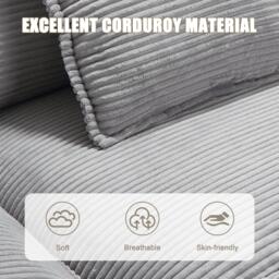 Oversized Two-Seater Sofa with Modern Deep-Seated Modular Design, Comfortable Daybed with Ergonomic Curves, 224L x 81W x 81H cm, Light Gray - Aosom UK - thumbnail 8