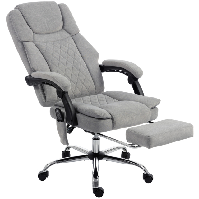 HOMCOM Office Chair with 6-Point Vibration Massage and Heat, Executive Computer Desk Chair with High Back, Reclining, Grey - image 1