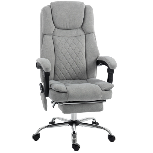 HOMCOM Office Chair with 6-Point Vibration Massage and Heat, Executive Computer Desk Chair with High Back, Reclining, Grey - image 1