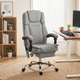HOMCOM Office Chair with 6-Point Vibration Massage and Heat, Executive Computer Desk Chair with High Back, Reclining, Grey - thumbnail 2