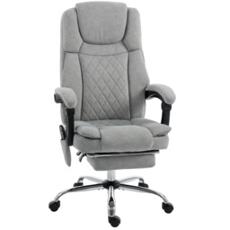 HOMCOM Office Chair with 6-Point Vibration Massage and Heat, Executive Computer Desk Chair with High Back, Reclining, Grey - thumbnail 1