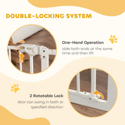 PawHut Adjustable Dog Gate, Metal Safety Barrier for Pets, Extends 74-100cm Wide, Easy Install, White - Aosom UK - thumbnail 6