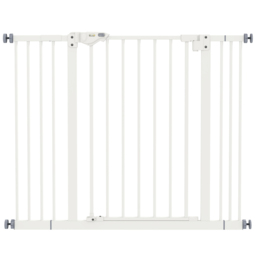 PawHut Adjustable Dog Gate, Metal Safety Barrier for Pets, Extends 74-100cm Wide, Easy Install, White - Aosom UK