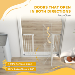 PawHut Adjustable Dog Gate, Metal Safety Barrier for Pets, Extends 74-100cm Wide, Easy Install, White - Aosom UK - thumbnail 5