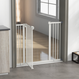 PawHut Adjustable Dog Gate, Metal Safety Barrier for Pets, Extends 74-100cm Wide, Easy Install, White - Aosom UK - thumbnail 9