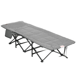 Outsunny Portable Lounger: Foldable Recliner with Padded Headrest, Carry Bag, Magazine & Cup Holder, Ebony - Aosom UK - thumbnail 1
