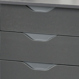 HOMCOM High Gloss Computer Desk with Drawers, Modern Writing Workstation with Storage Cabinet, PC Study Table for Home, Office, Study, Grey - Aosom UK - thumbnail 7