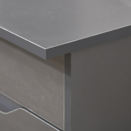 HOMCOM High Gloss Computer Desk with Drawers, Modern Writing Workstation with Storage Cabinet, PC Study Table for Home, Office, Study, Grey - Aosom UK - thumbnail 9