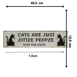 Wall Plaque 'Cats Are Just Little People' with High‑Strength Metal, Wall‑Mounted Home Décor for Bedroom, 1L x 49W x 12.5H cm, Black - Aosom UK - thumbnail 3