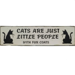 Wall Plaque 'Cats Are Just Little People' with High‑Strength Metal, Wall‑Mounted Home Décor for Bedroom, 1L x 49W x 12.5H cm, Black - Aosom UK - thumbnail 2
