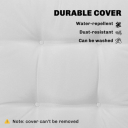 Outsunny Set of 4 Garden Seat Cushion with Ties, 42 x 42cm Replacement Dining Chair Seat Pad, Light Grey - thumbnail 5