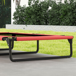 PawHut Portable Raised Dog Bed, Elevated Pet Cot with Breathable Mesh for Indoor Outdoor, for Large Dogs, Red - thumbnail 9