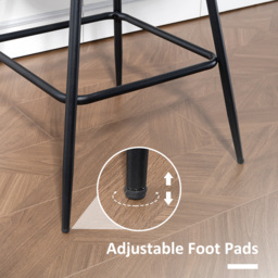 HOMCOM Set of 2 PU Leather Swivel Bar Stools - Black - thumbnail 8